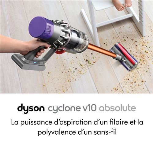 aspirateur balai dyson v10 absolute 525 w cuivre et gris aspirateur balai dyson v10 absolute 525 w cuivre et gris
