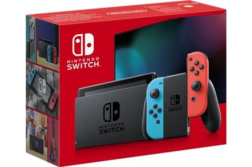 console nintendo switch avec paire de joy con sans fil rouge et bleu neon v3 console nintendo switch avec paire de joy con sans fil rouge et bleu neon v3