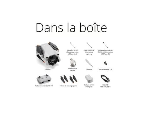 drone dji mini 3 avec télécommande sans écran gris drone dji mini 3 avec télécommande sans écran gris