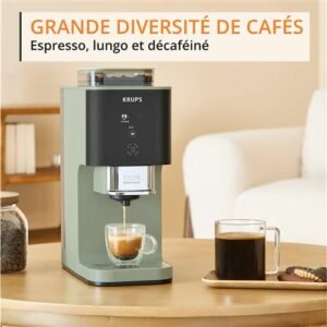 machine à café à grain krups sa401le0 coffee crush vert