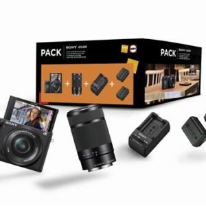 pack fnac appareil photo hybride sony a6400 noir + objectif e pz 16 50 mm f/3.5 5.6 oss +