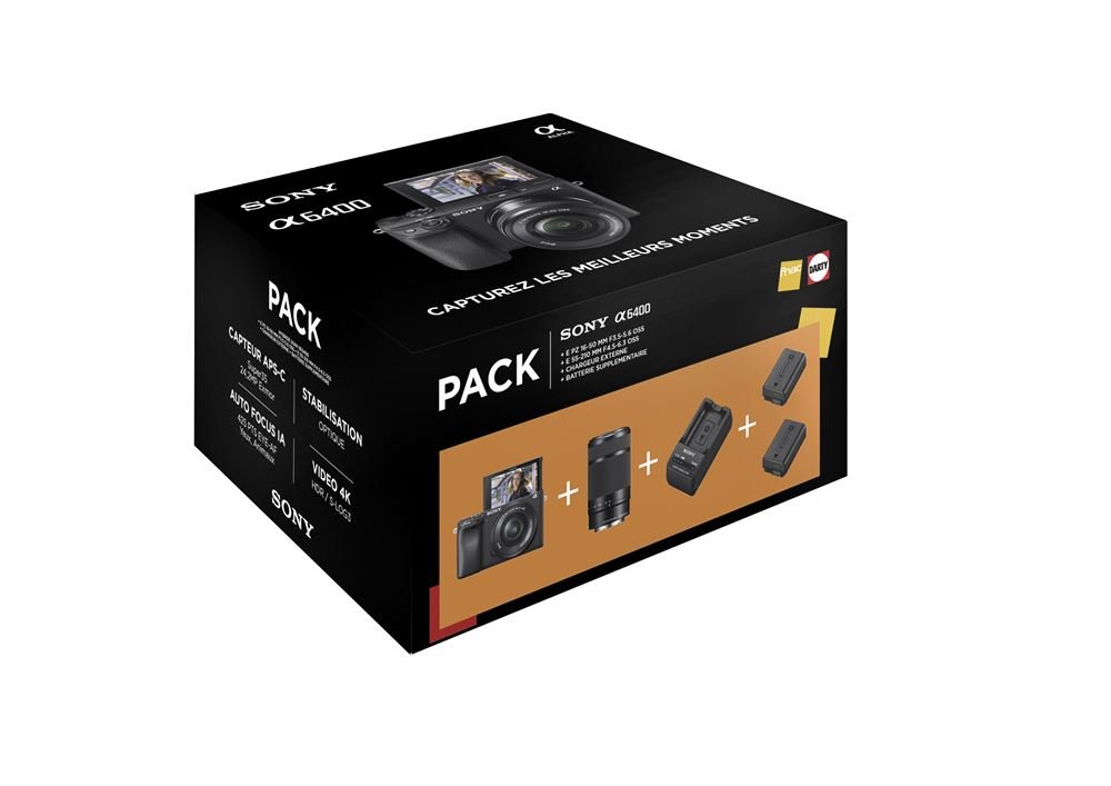 pack fnac appareil photo hybride sony a6400 noir + objectif e pz 16 50 mm f/3.5 5.6 oss + pack fnac appareil photo hybride sony a6400 noir + objectif e pz 16 50 mm f/3.5 5.6 oss +