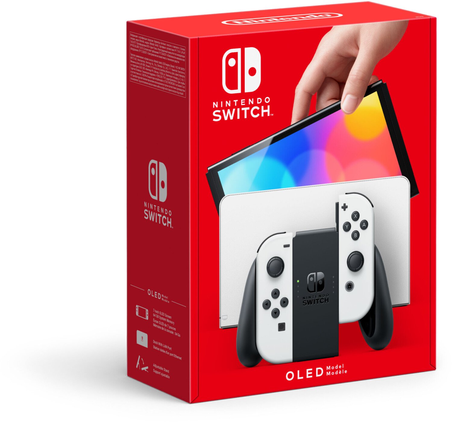 nintendo switch (modèle oled) avec station d’accueil et manettes joy con blanches nintendo switch (modèle oled) avec station d’accueil et manettes joy con blanches